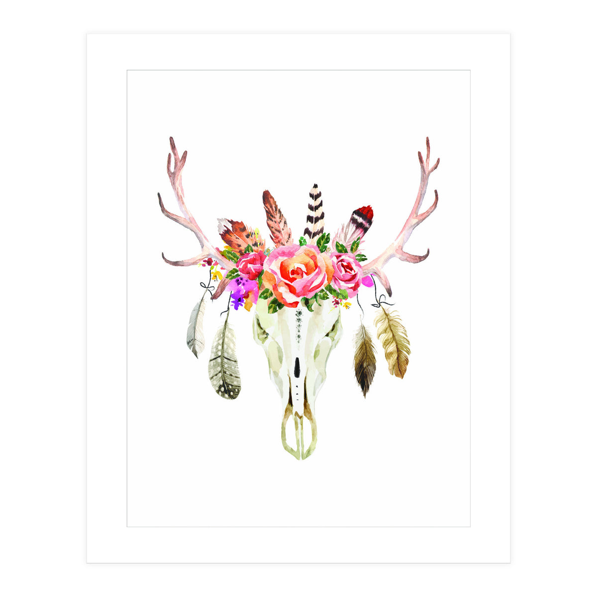 Boho Cow Skull (Print Only)