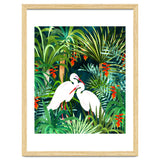To Me, You're The Perfect Heron, Tropical Jungle Wildlife Animals Birds, Botanical Stork Painting thumbnail