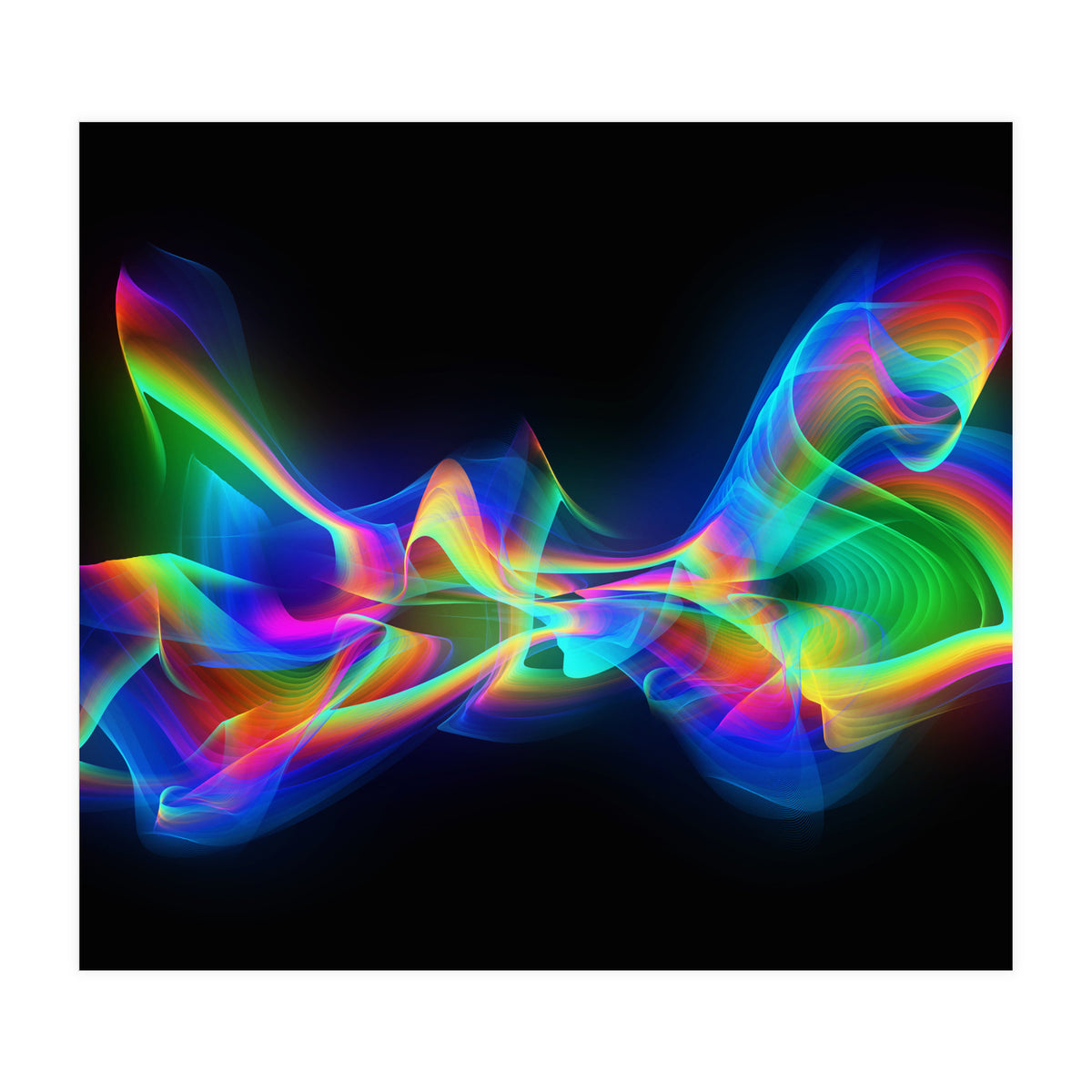 Abstract Colorful Flame Waves (Print Only)