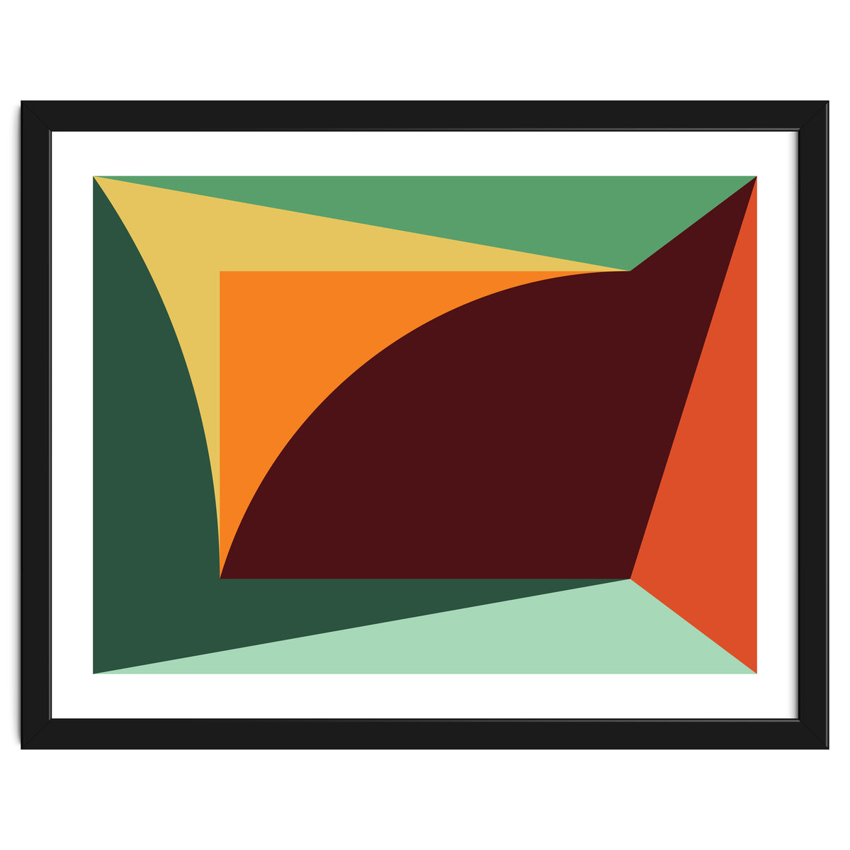 Geometric Shapes No. 18 - orange, green & purple