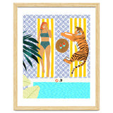 How To Vacay With Your Tiger, Human Animal Connection Illustration, Tropical Travel Morocco Painting thumbnail