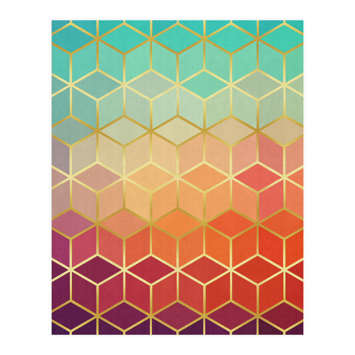 Colorful and golden pattern II (Print Only)