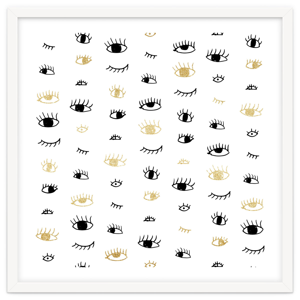 Gold and black eyes and lashes pattern