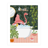 Flamingo Taking a Bubble Bath (Print Only)