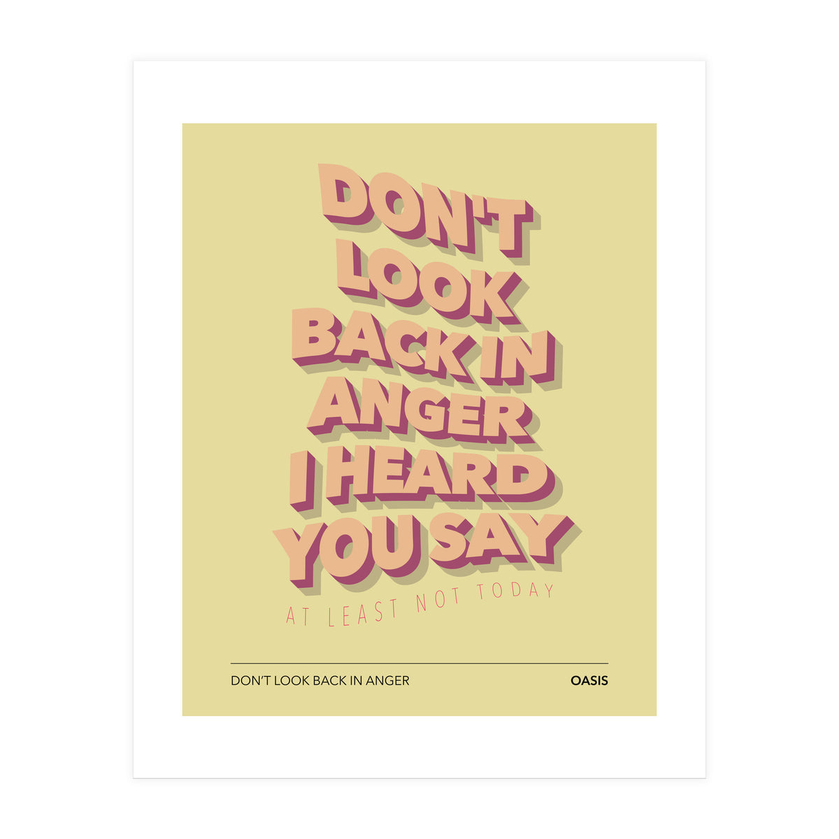 Oasis - Don't Look Back In Anger (Print Only)