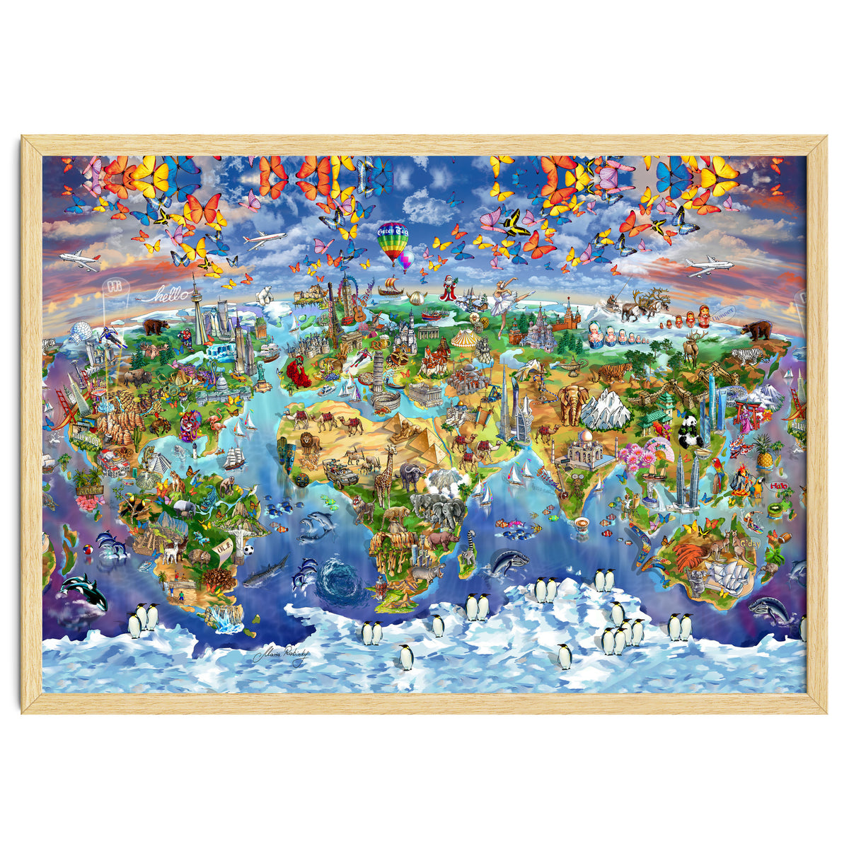 World Wonders Illustrated Map