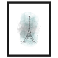 Watercolor Art Eiffel Tower | turquoise