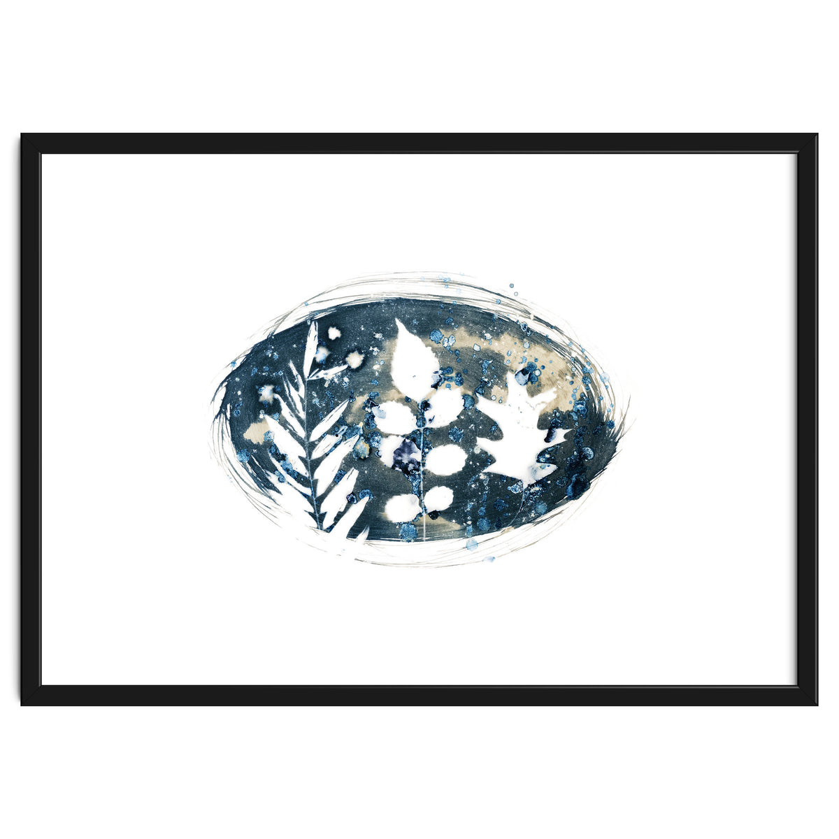 Indigo Blue Botanical Leaves No. 6