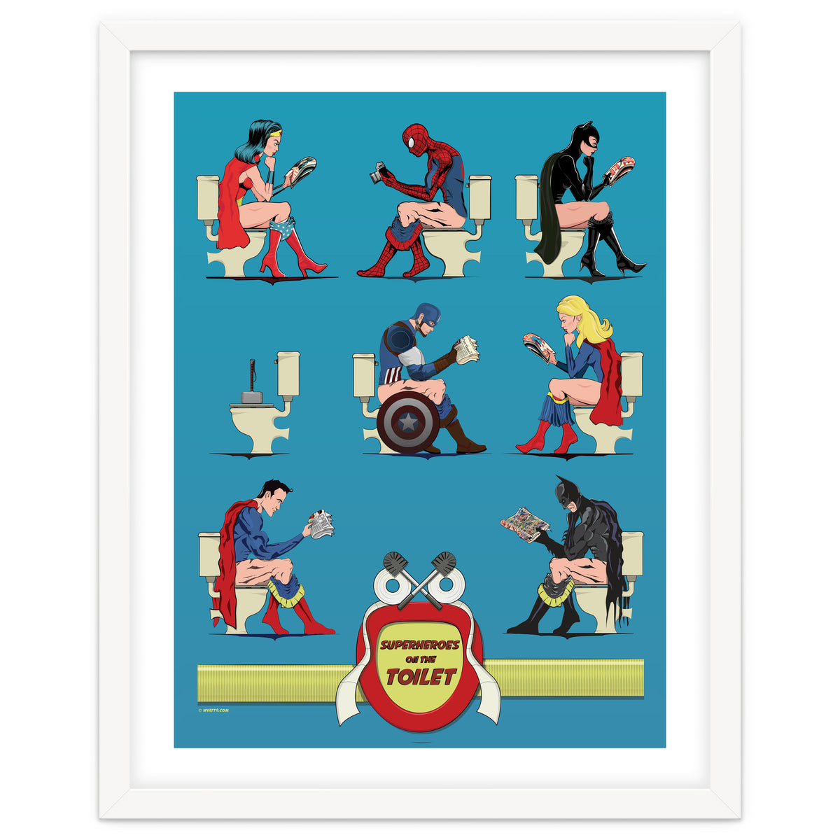 Superheroes on the Toilet, funny poo humour