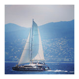 Modern yacht with white sails (Print Only) thumbnail