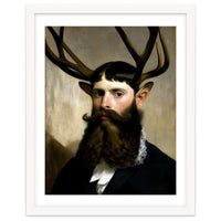 Man Stag Surreal Oil Painting