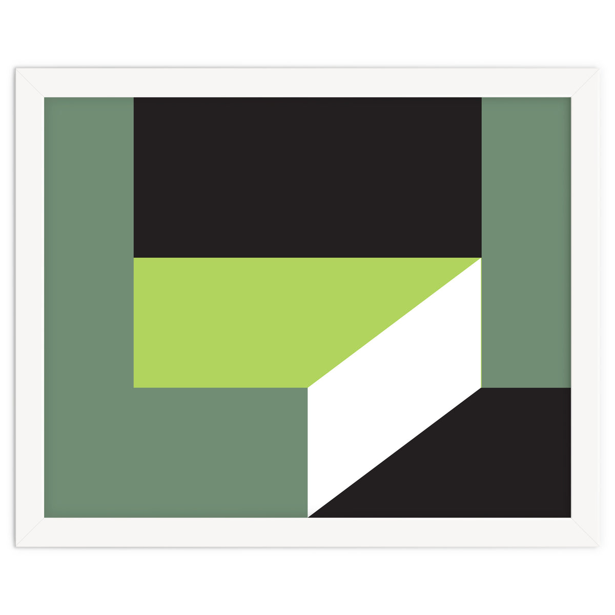 Geometric Shapes No. 83 - lime & grey