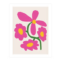 Pink Retro Cut Out Flower (Print Only)