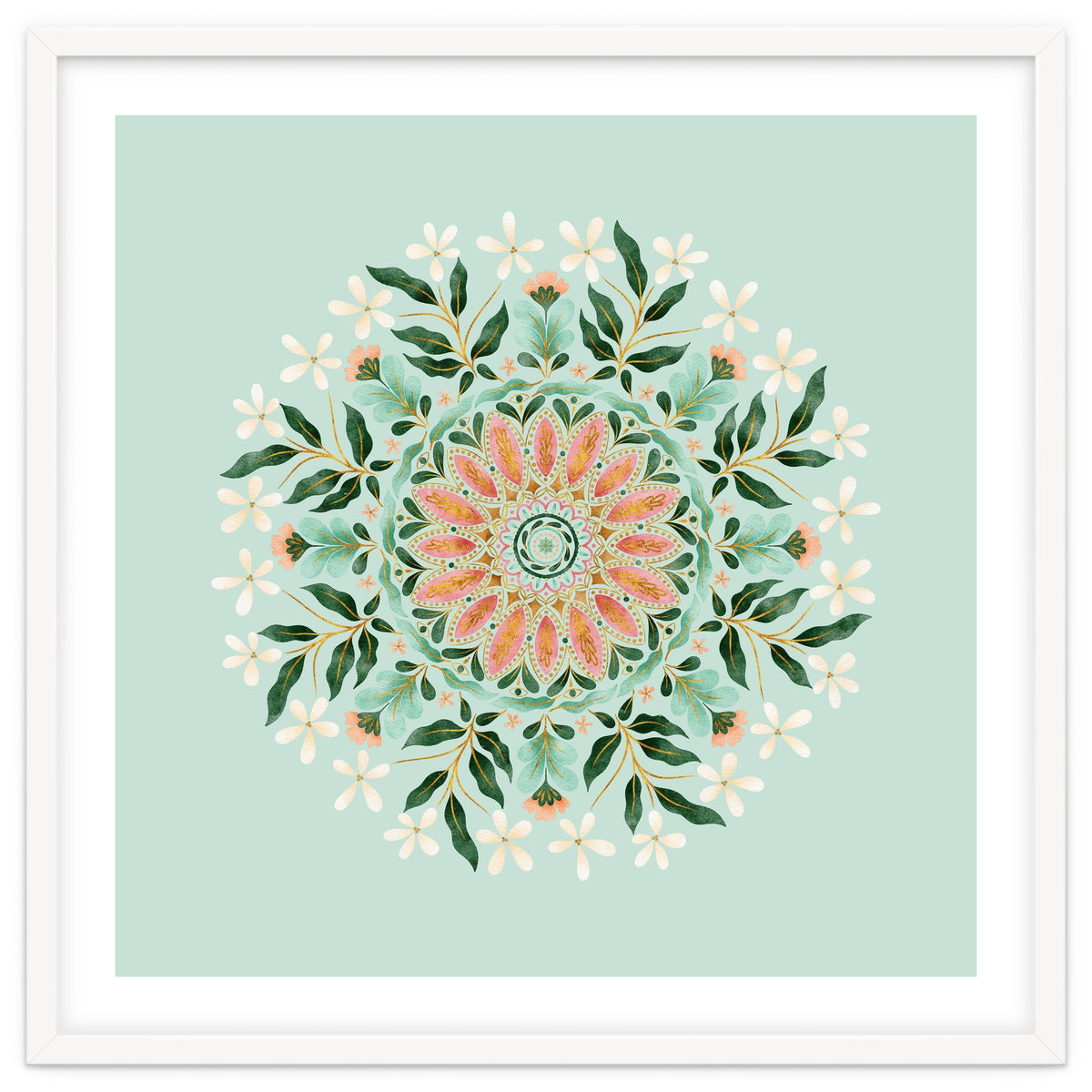 Floral Mandala | Mint Green