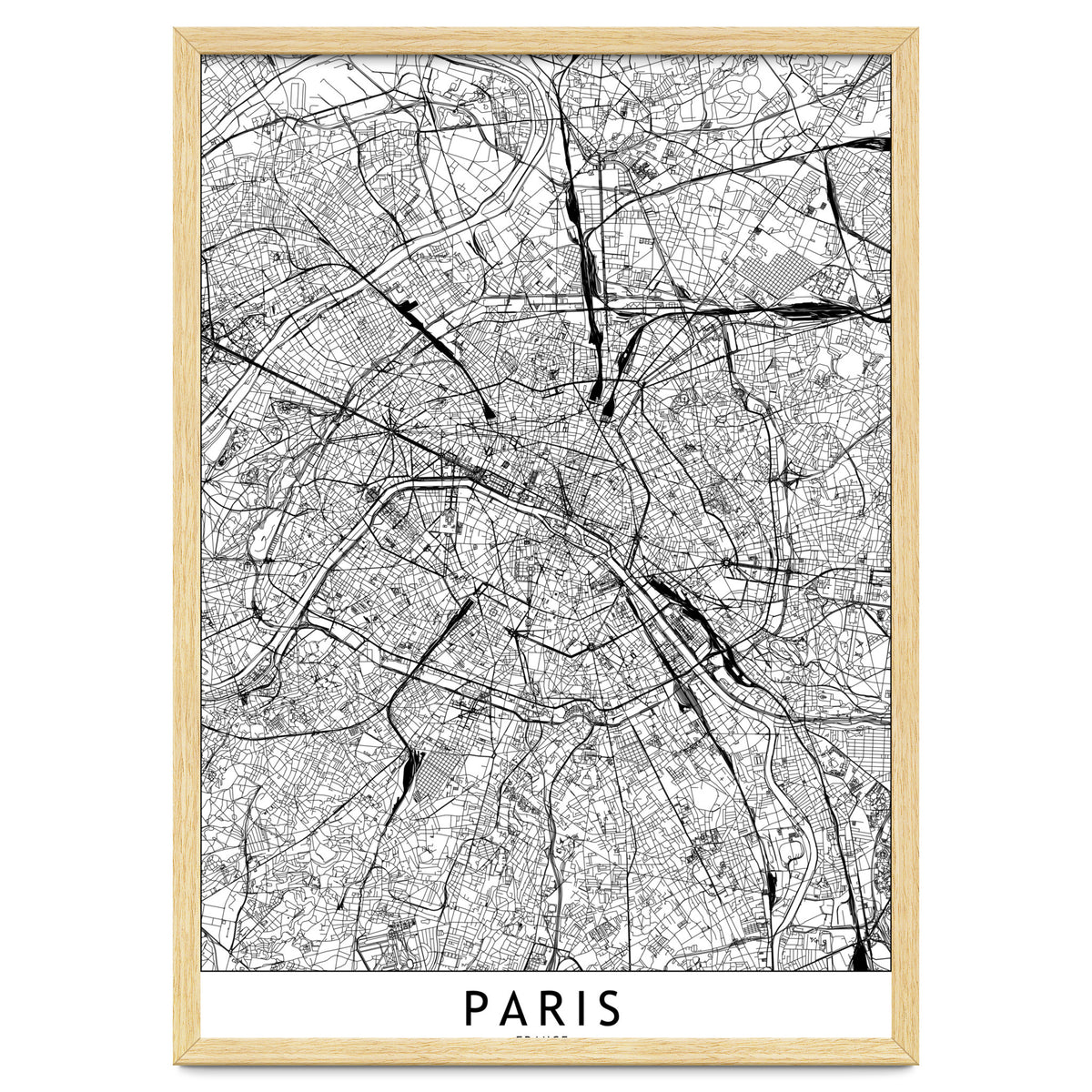Paris White Map