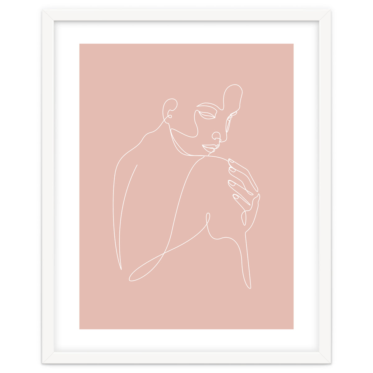 Sleep woman line pink