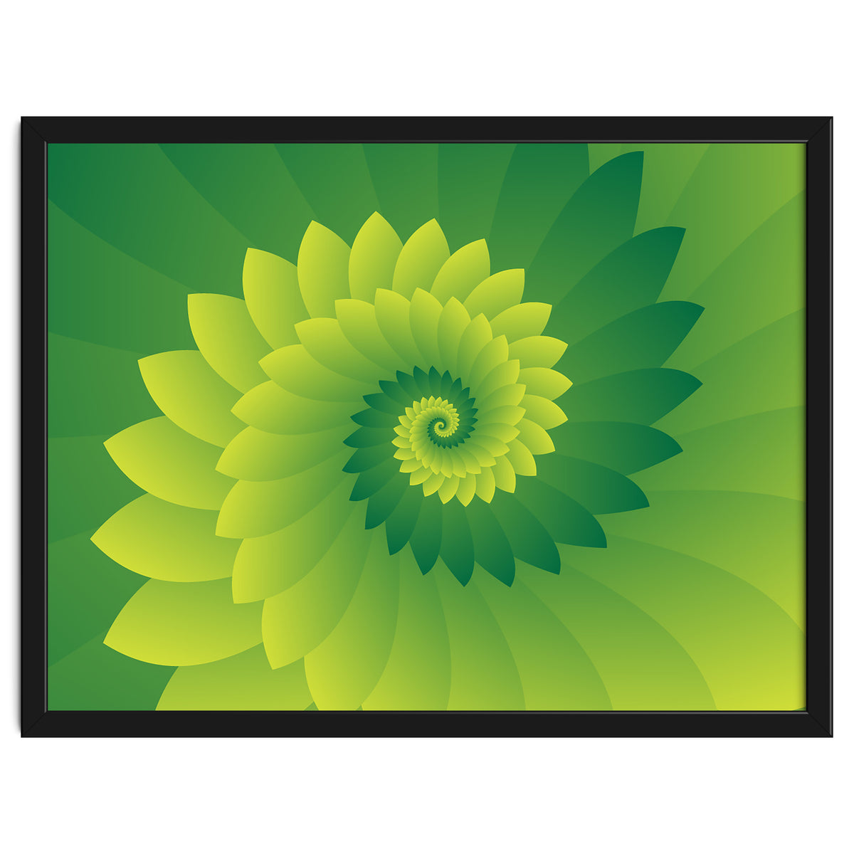 Abstract Digital GREEN FLORA 3D ART