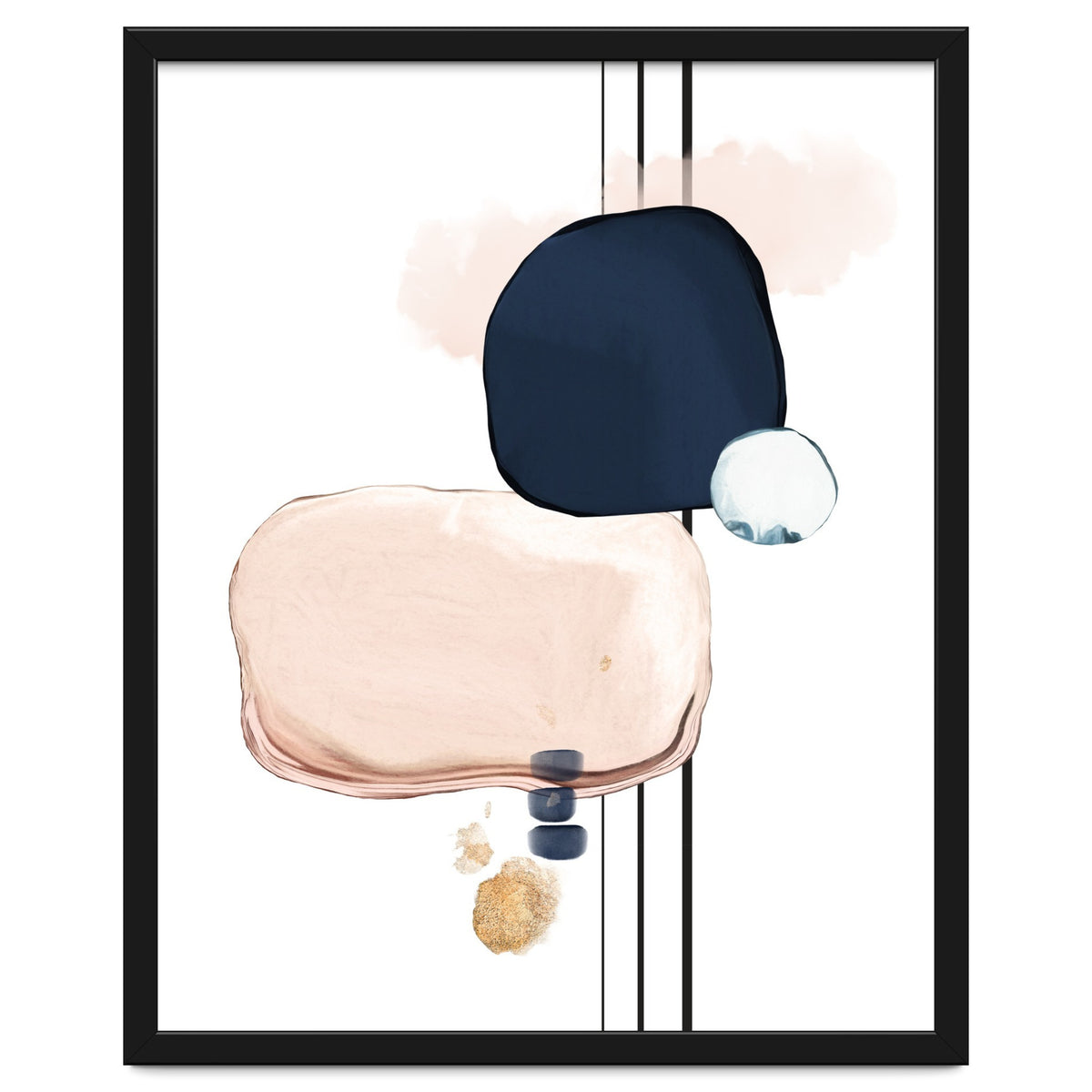 Abstract Study Blush and Navy Blue II