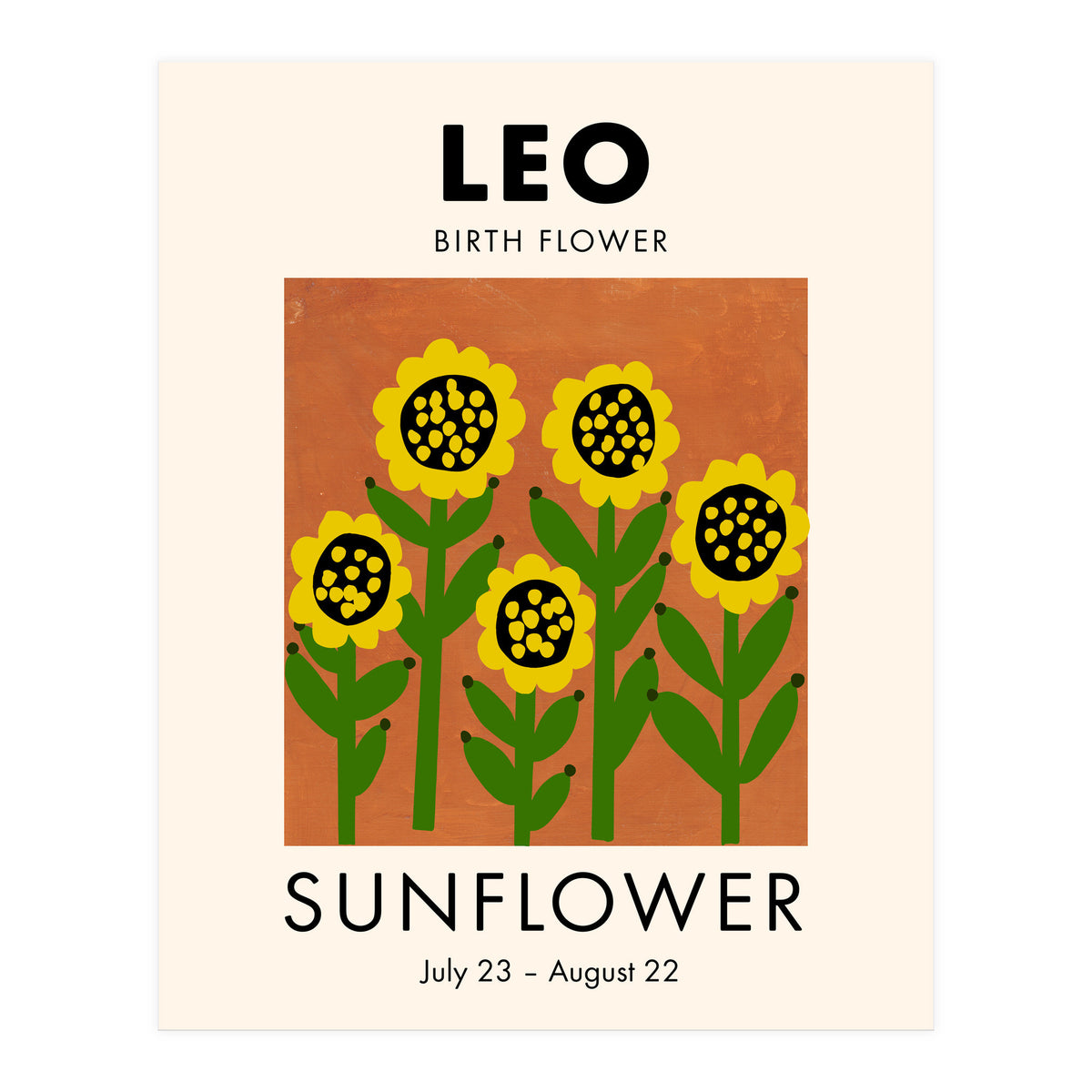 Leo Birth Flower Sunflower (Print Only)