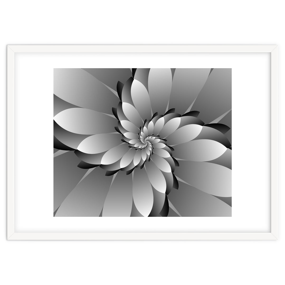 BLACK Floral 3D ART