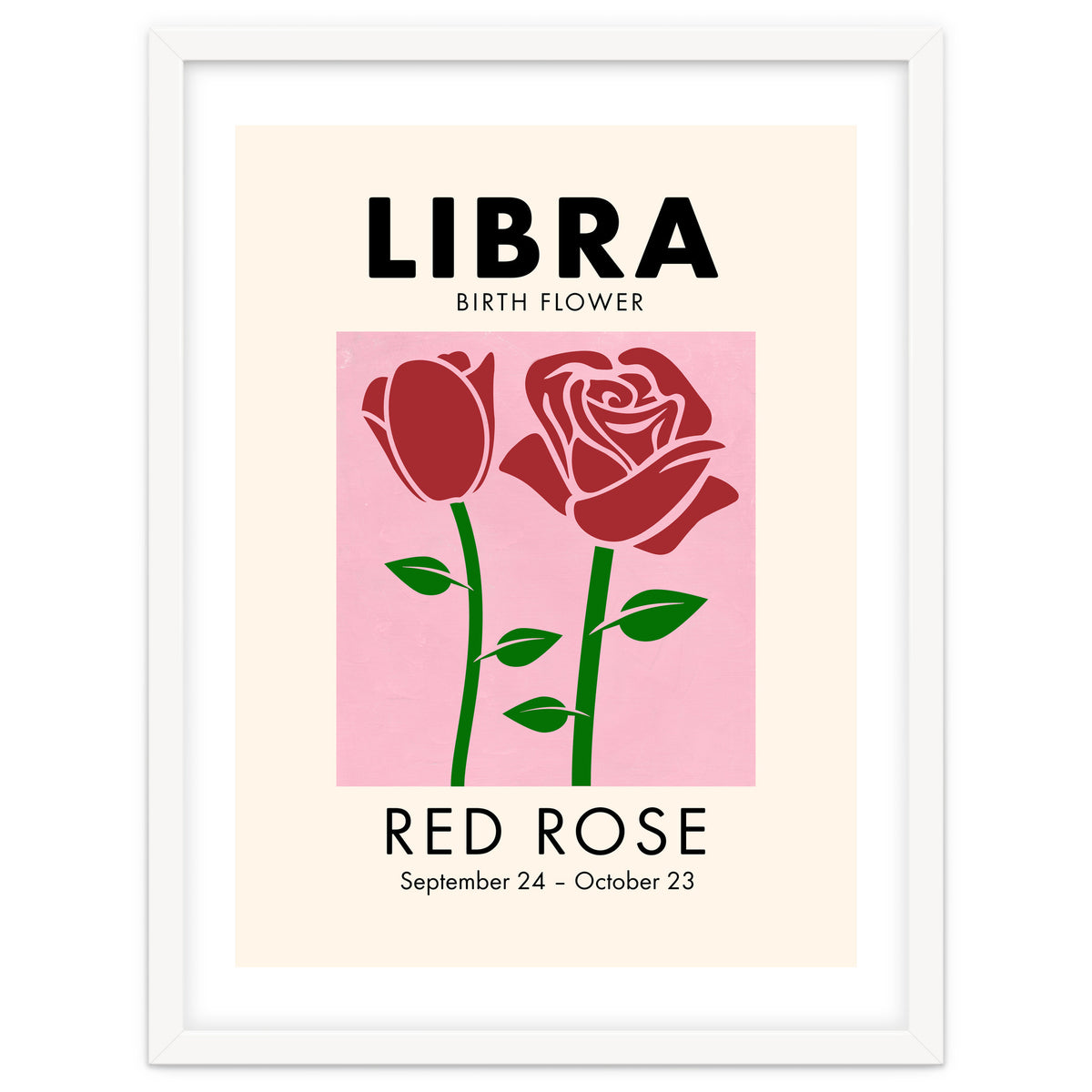Libra Birth Flower Red Rose