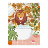 Lion Bathing on Groovy Bathroom (Print Only) thumbnail