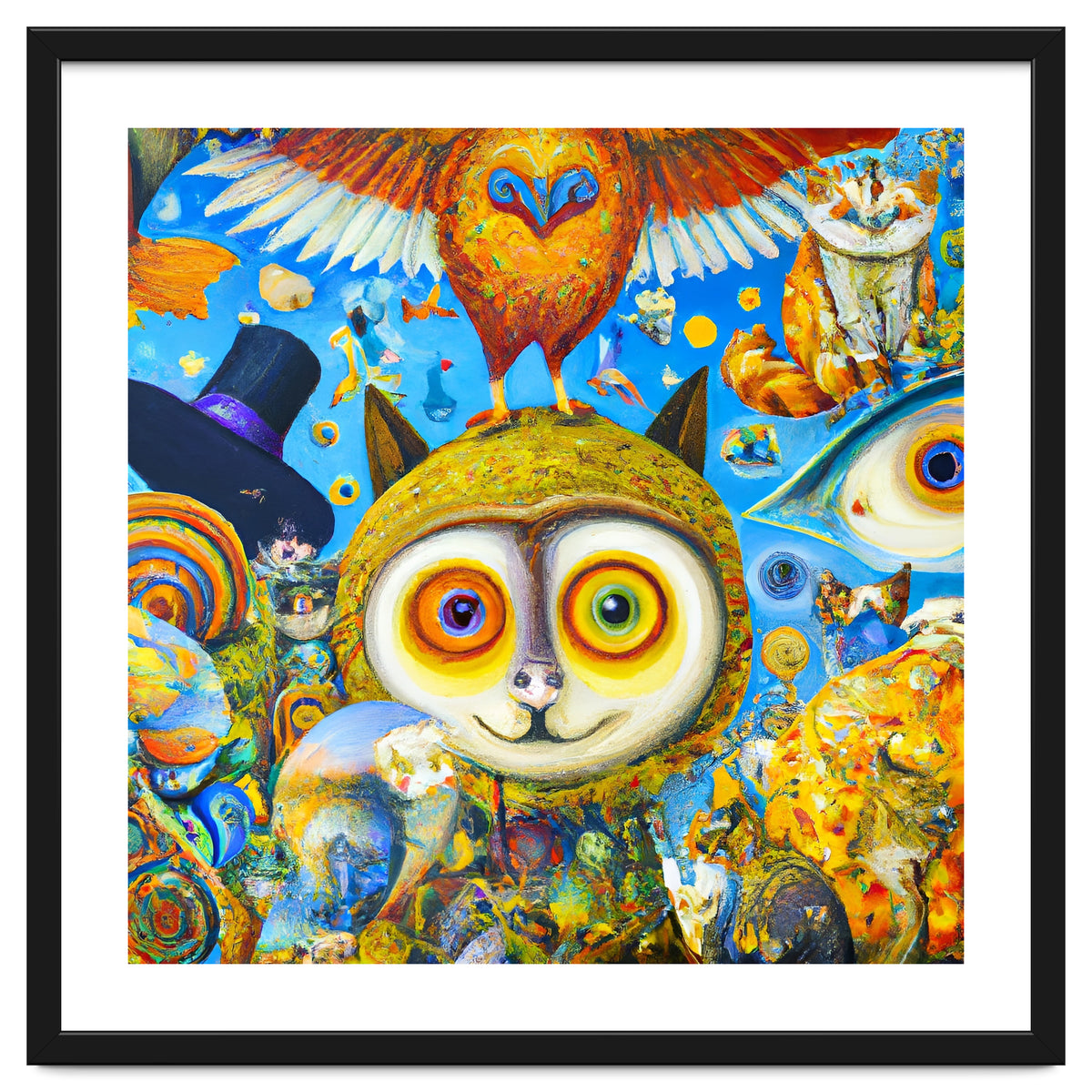Chaotic and Colorful Fantasy Creatures Art Print