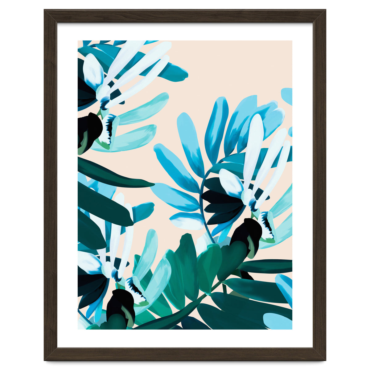 Large bluish botanical leaves