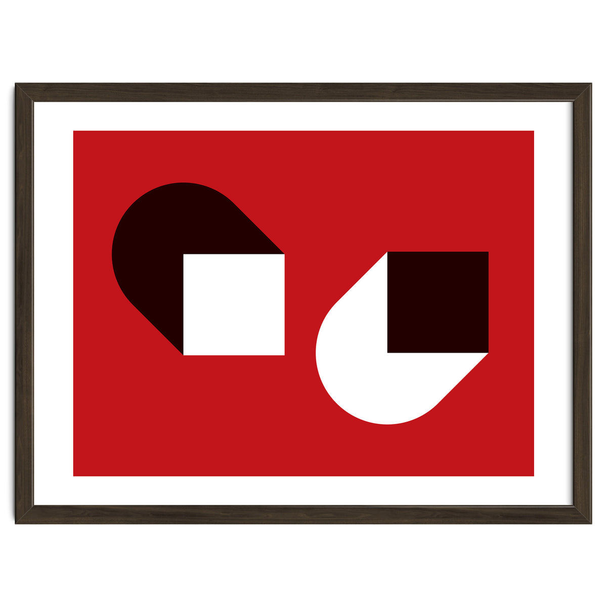 Geometric Shapes No. 38 - red, white & black