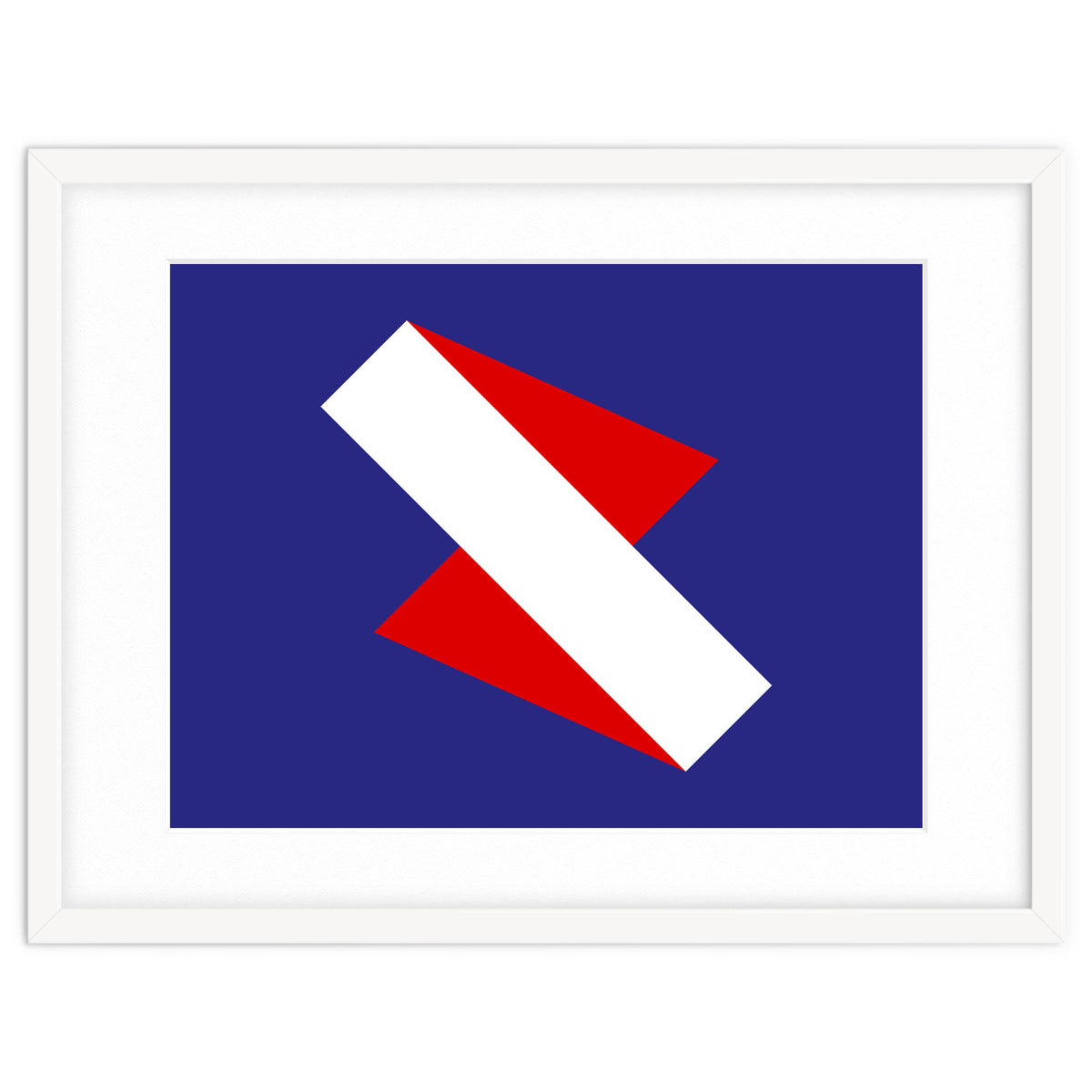 Geometric Shapes No. 68 - red & royal blue