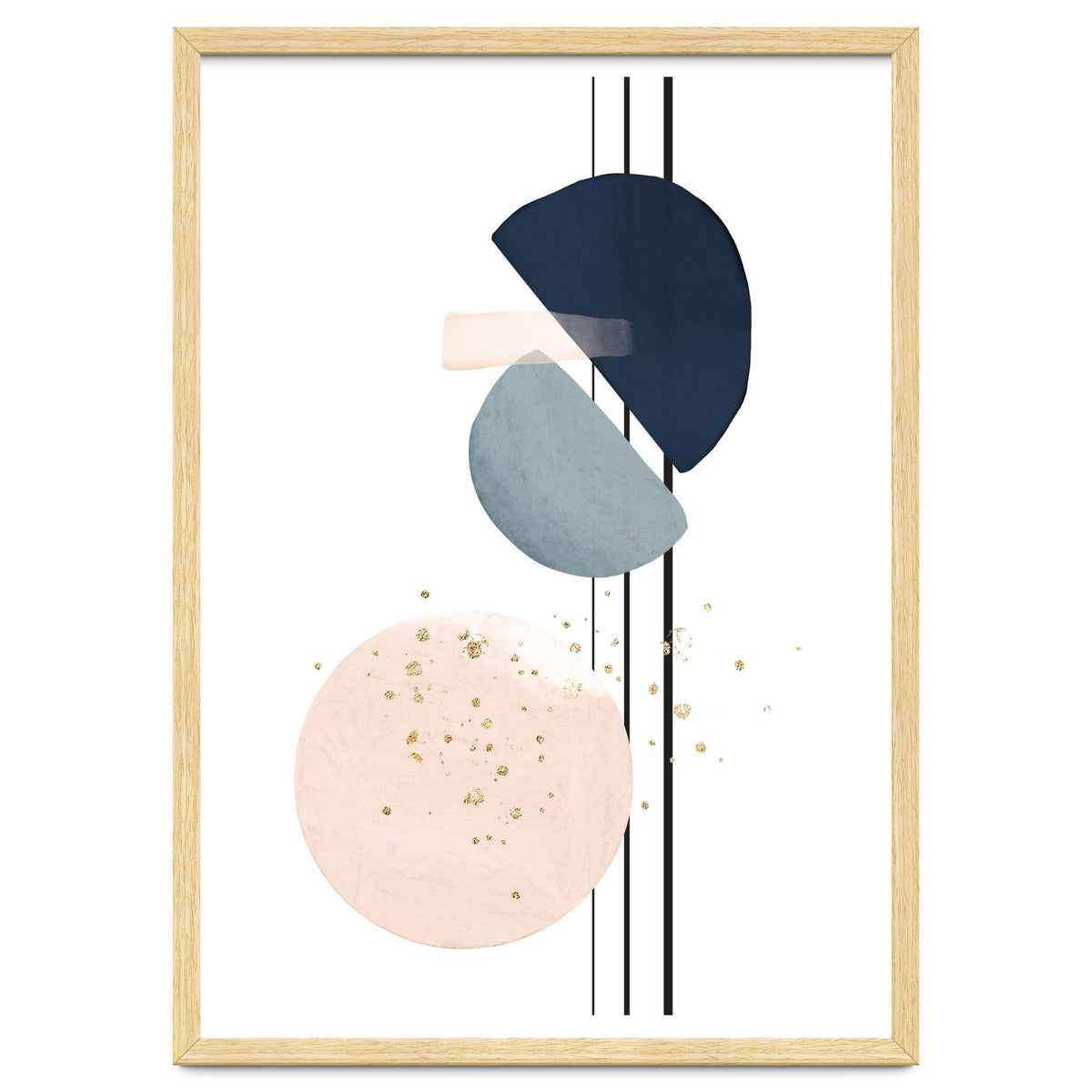 Abstract Study Blush and Navy Blue