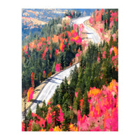 Valley of Pink Trees | Fantasy Pop of Color Forest Nature | Jungle Adventure Road Trip Pine (Print Only)