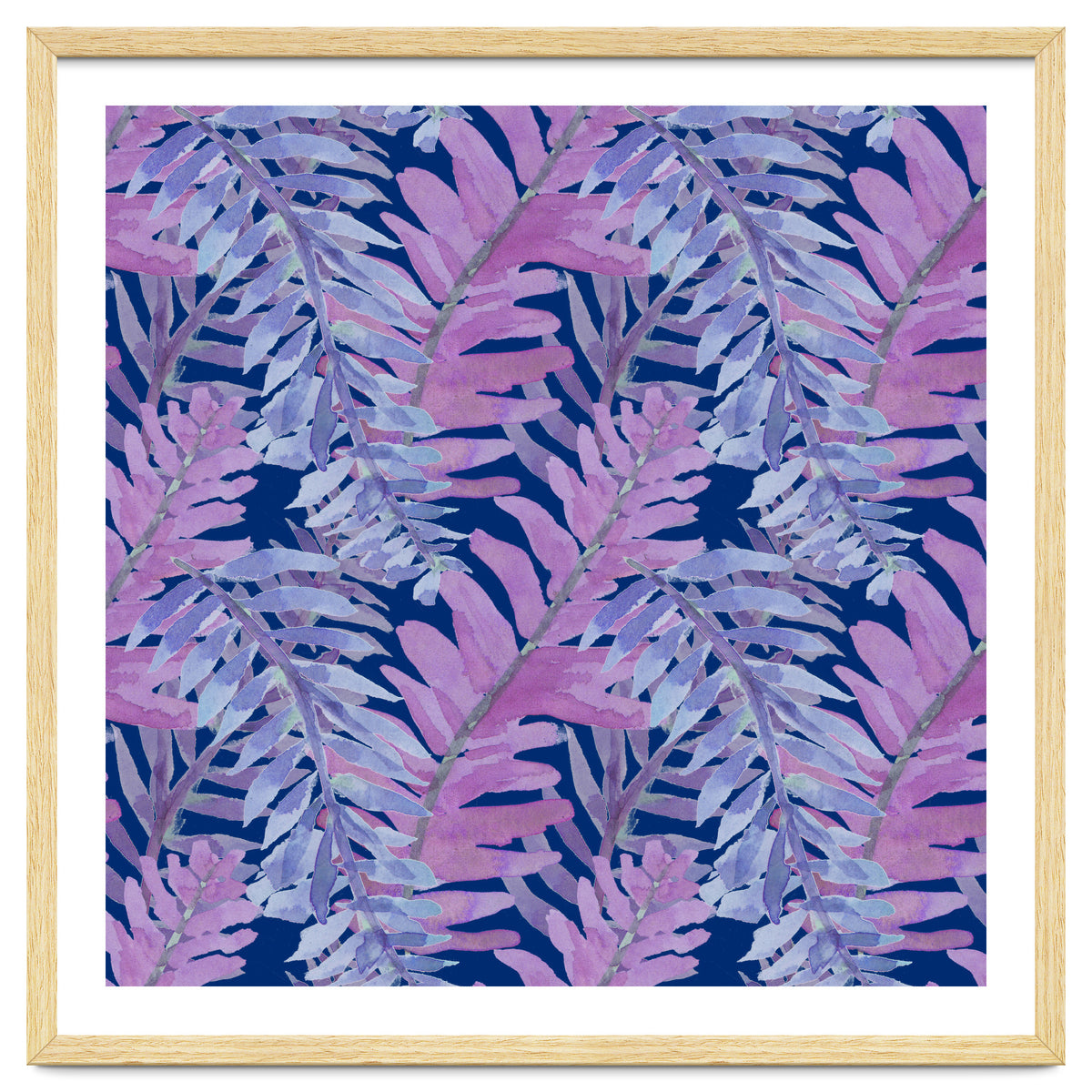 Woodland Ferns in Blue