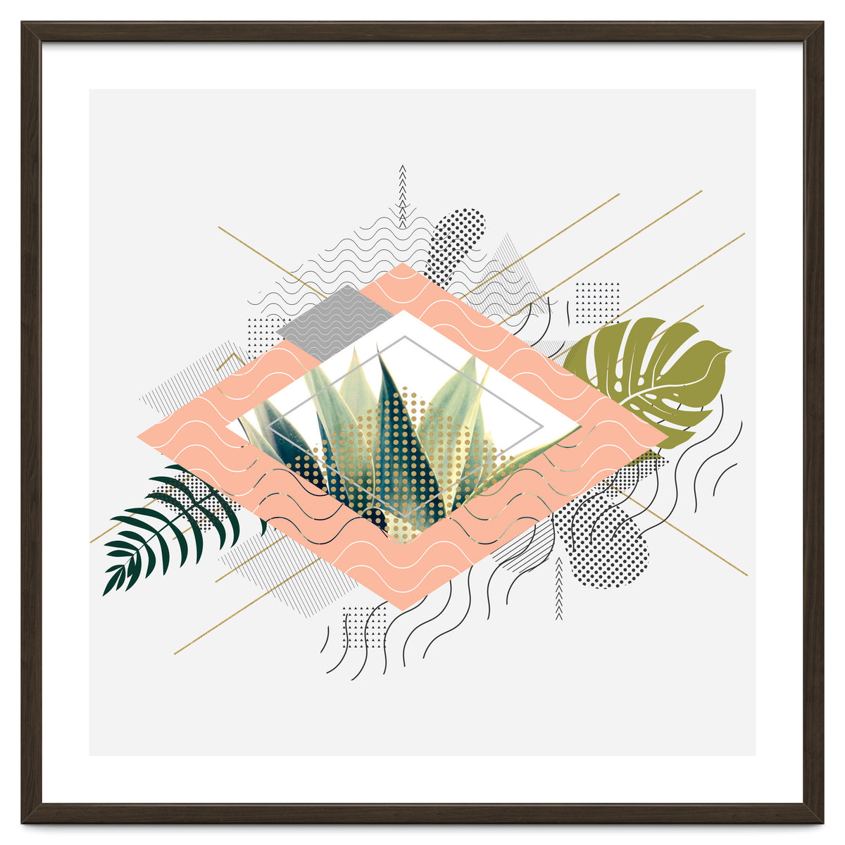 Abstract geometrical and botanical shapes I