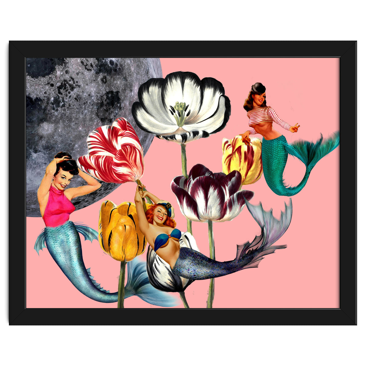 Mermaid Floral with moon