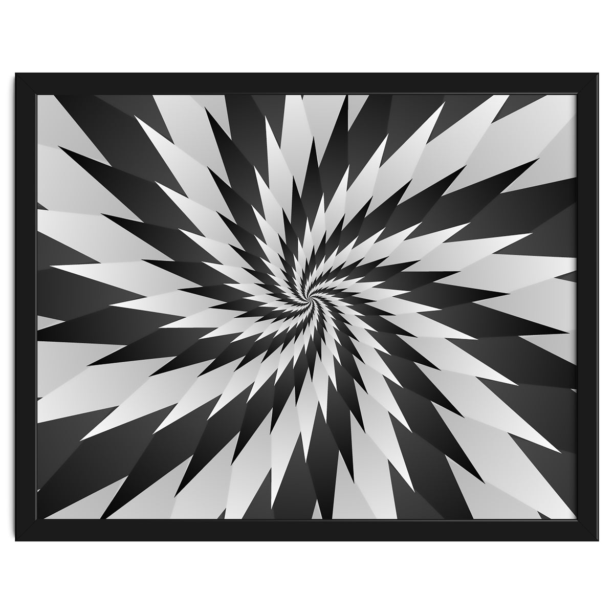 3D Abstract Swirl Monochrome Art