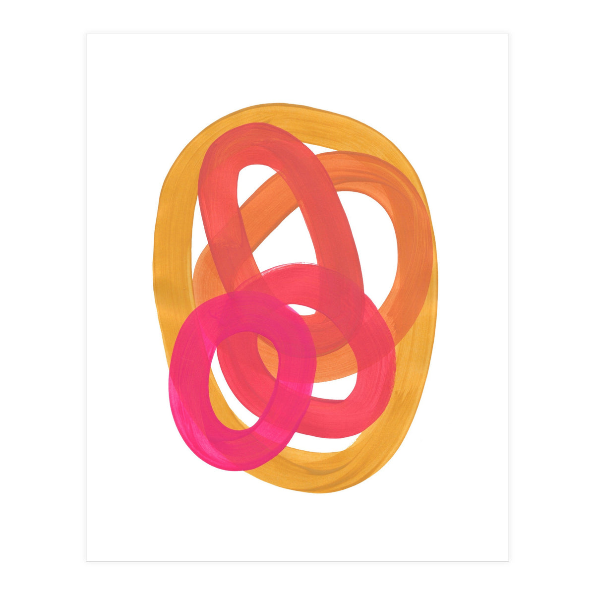 Warm Candy Colors Magenta Yellow Nesting Circles Ombre (Print Only)