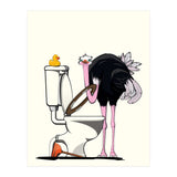 Ostrich on the Toilet, Funny Bathroom Humour (Print Only) thumbnail