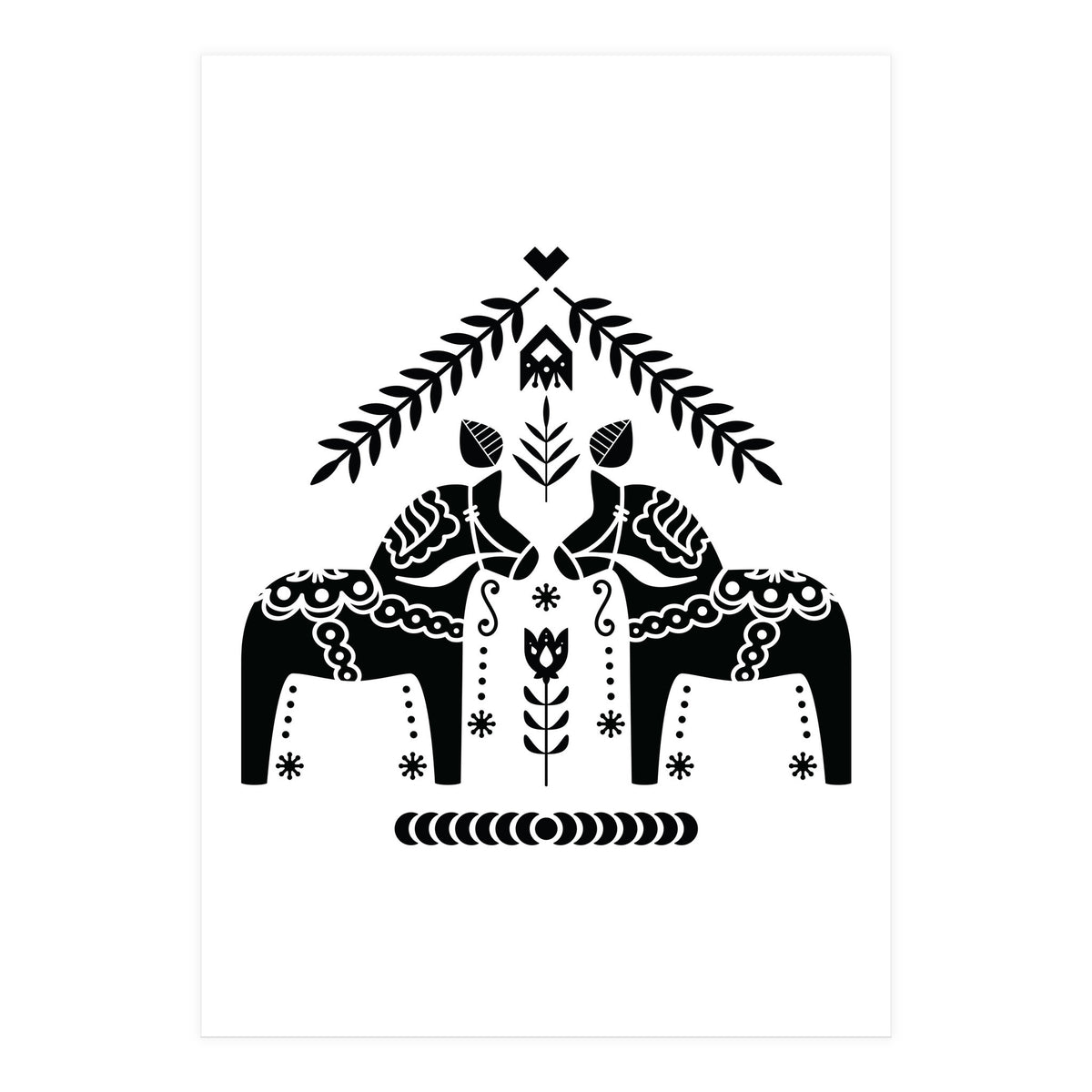 Swedish Dala Horse Folk Pattern (Print Only)