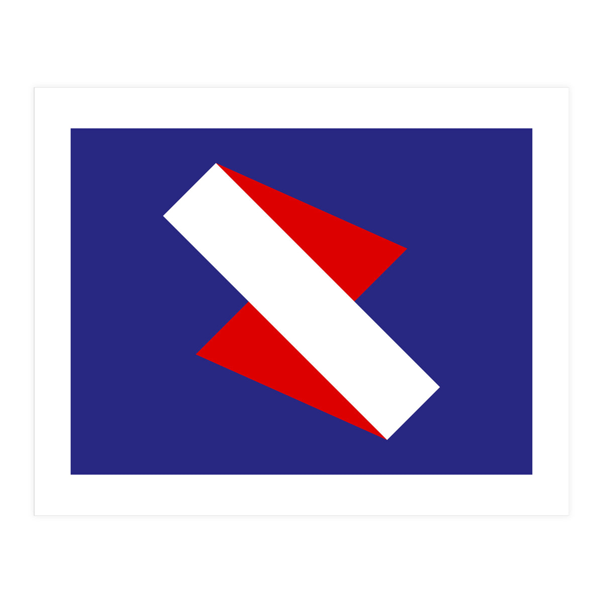 Geometric Shapes No. 68 - red & royal blue (Print Only)