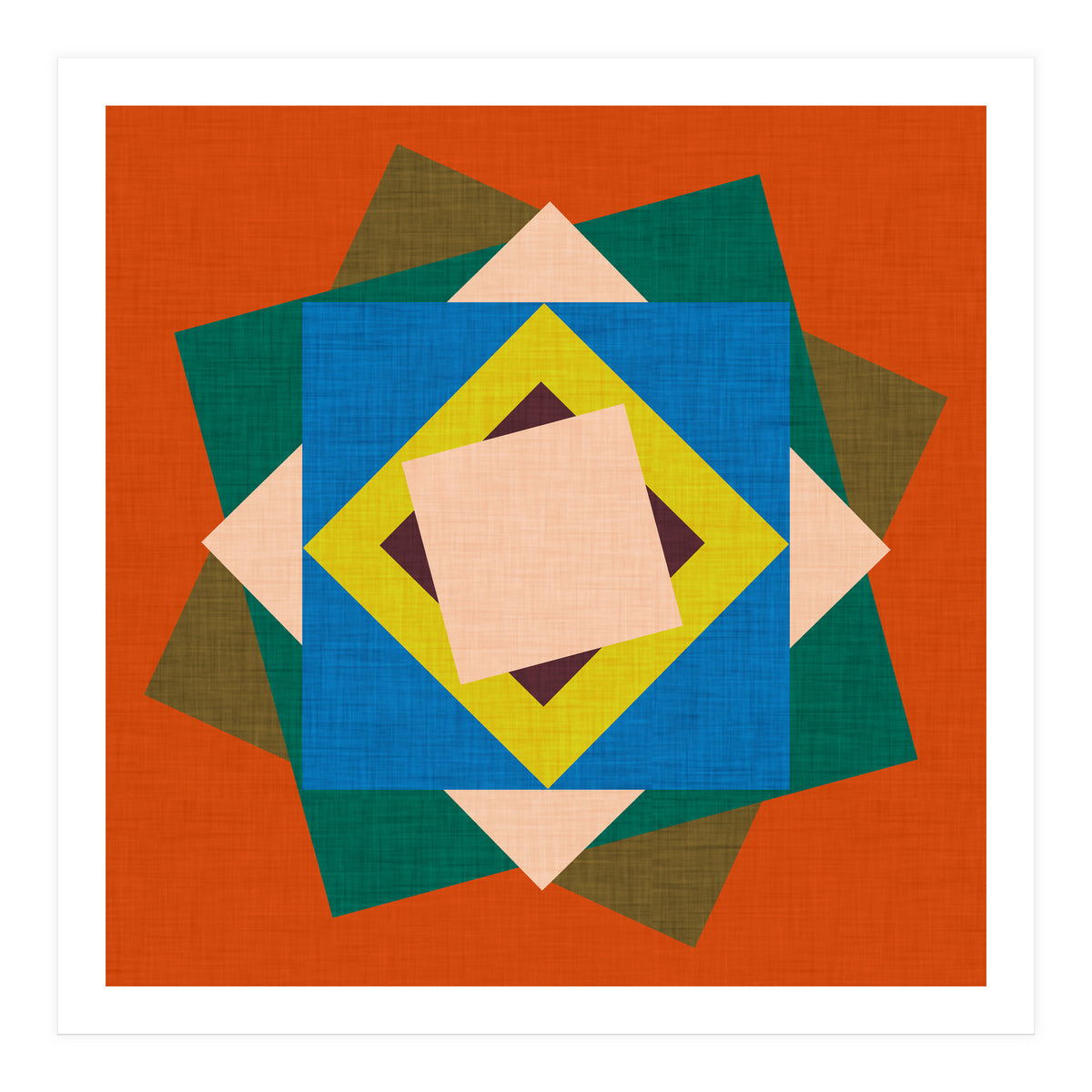 Kilim Floral Orange (Print Only)