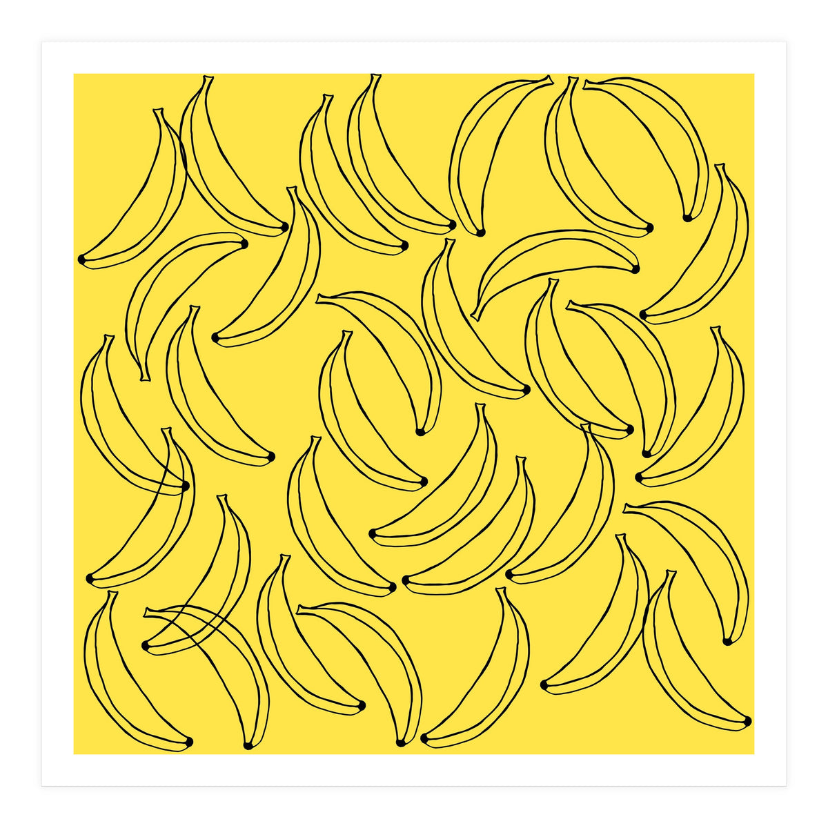 Bananas pattern on yellow background (Print Only)