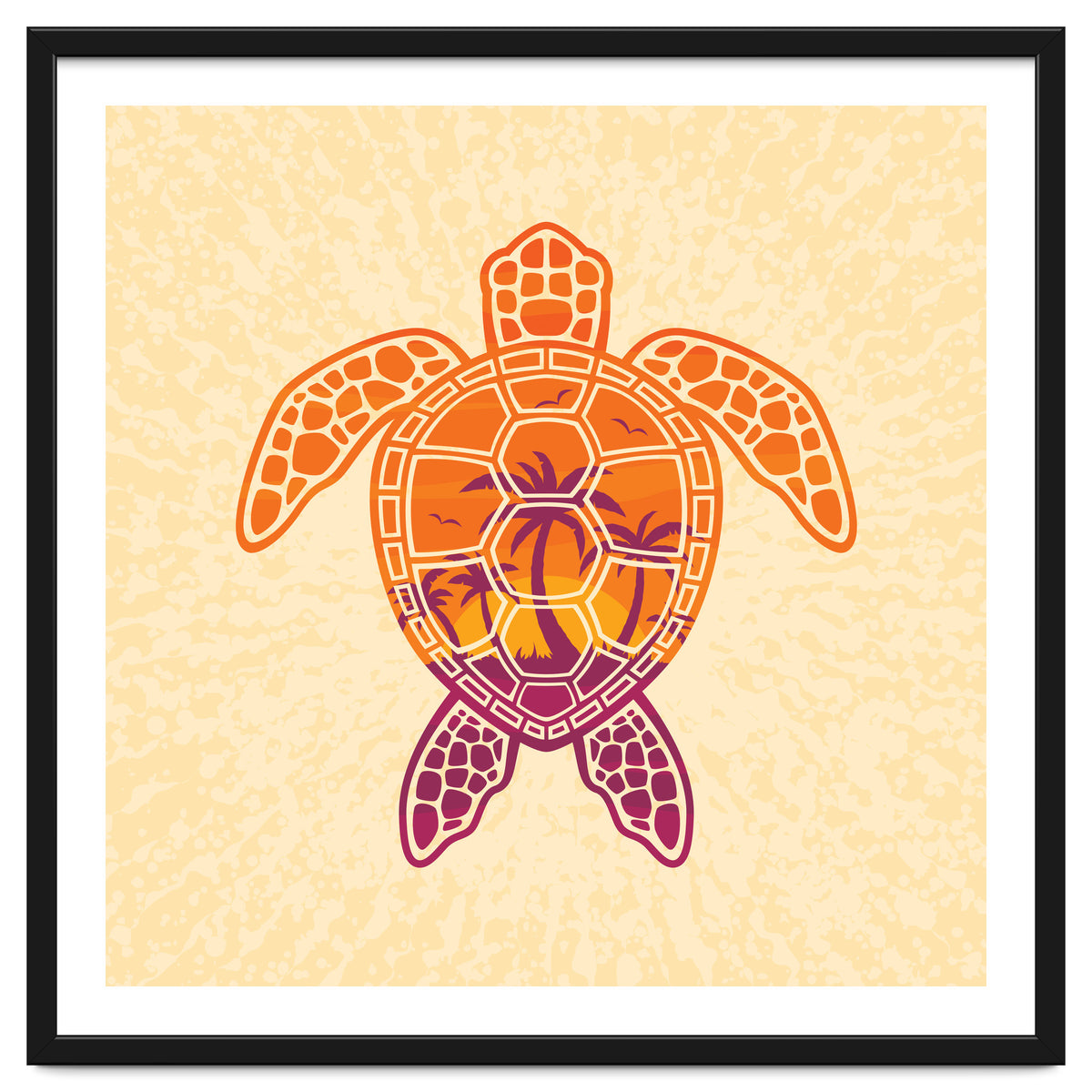 Tropical Sunset Sea Turtle Design