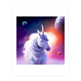 Space Unicorn, Fantasy Surrealism Sci-fi, Animals Horse Planets Digital, Moon Stars (Print Only) thumbnail