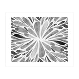 Retro abstract floral - black and white (Print Only) thumbnail