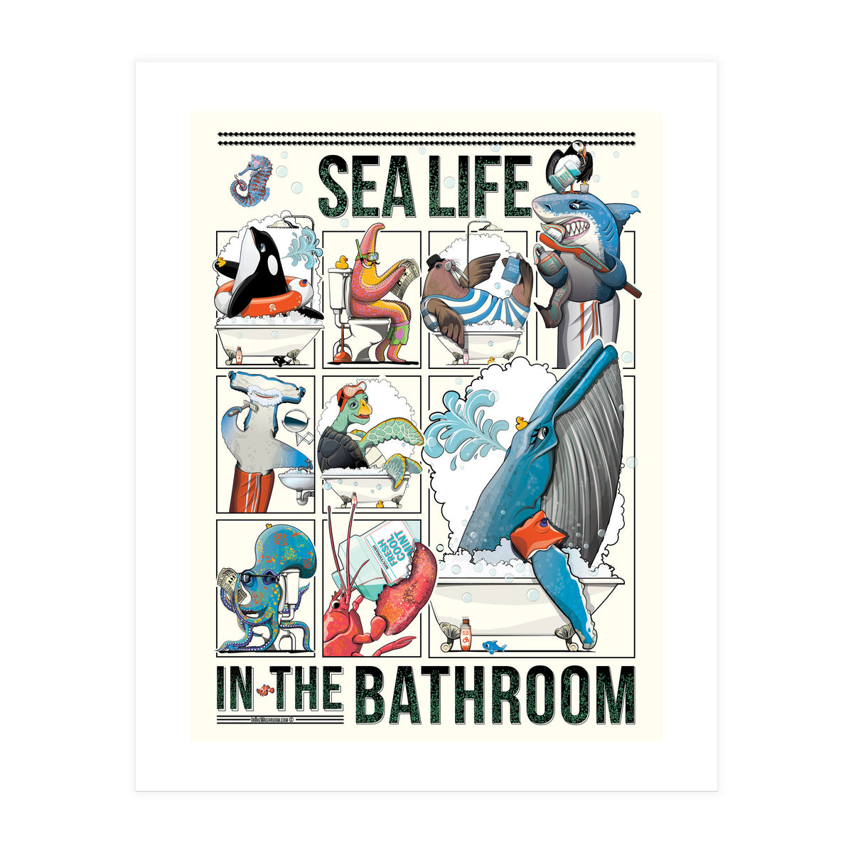 Sea Life in the Bathroom (Print Only)