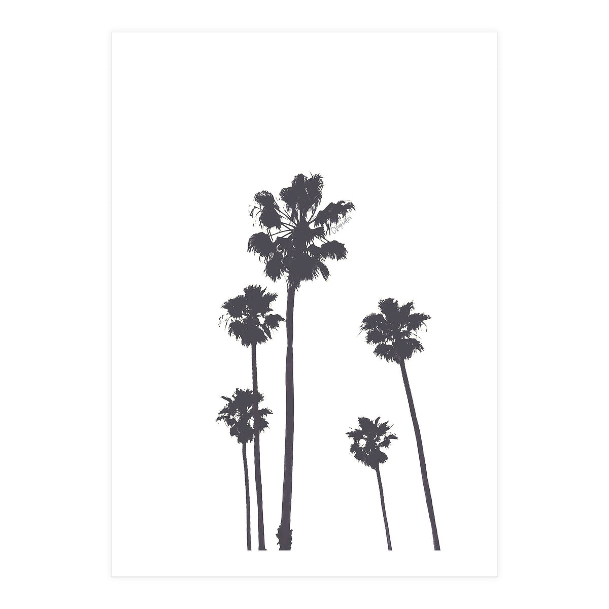 Palms & Sunset-Minimal B&W 2 (Print Only)