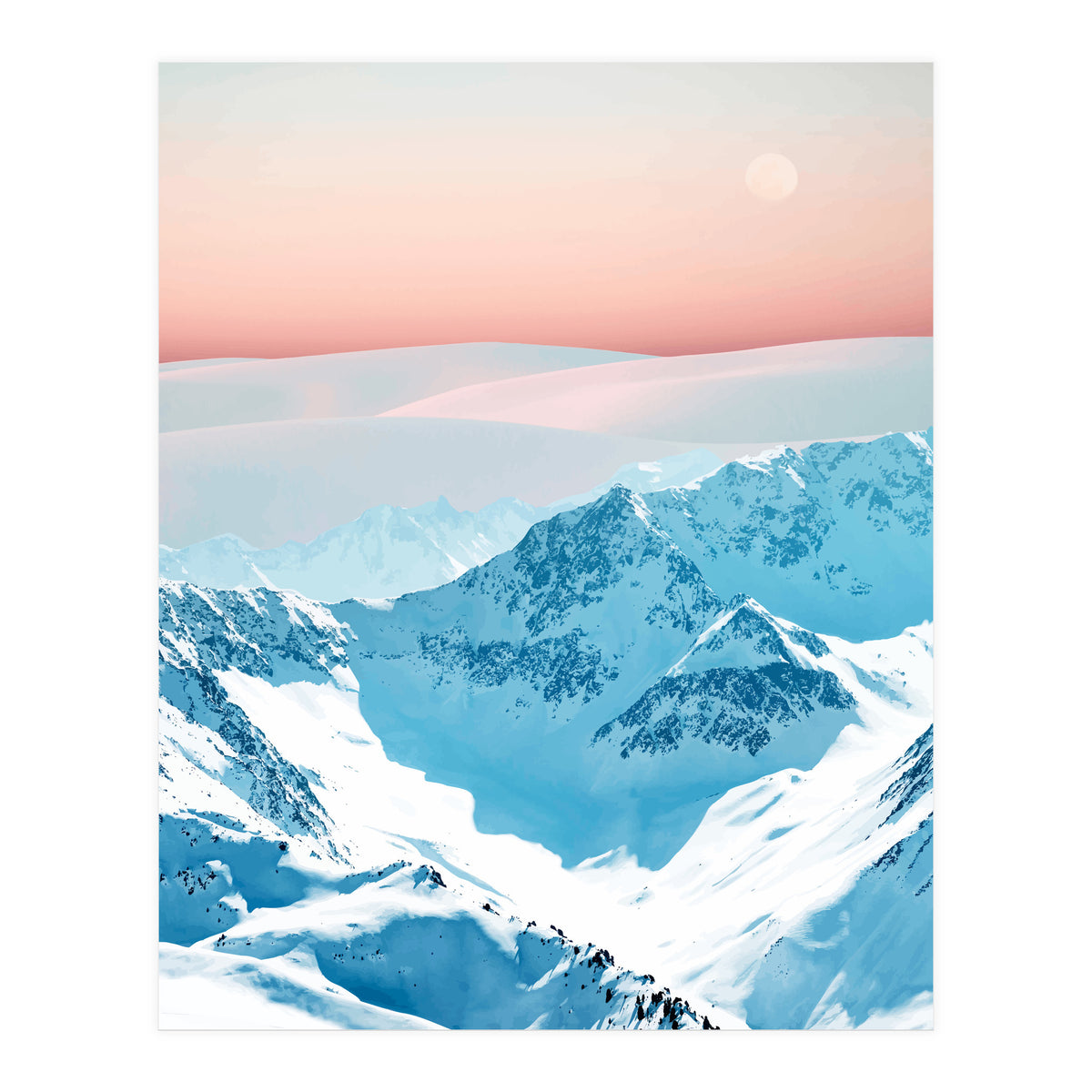 Snow & Blush Horizon (Print Only)