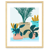 Little House Plants | Pastel Botanical Nature Plant Pots | Bohemian Cute Chic Palm Modern