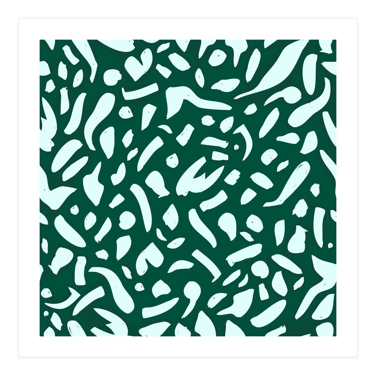 Deep Emrald | Green Terrazzo Pattern | Fun Funky Eclectic Modern Boho Painting (Print Only)